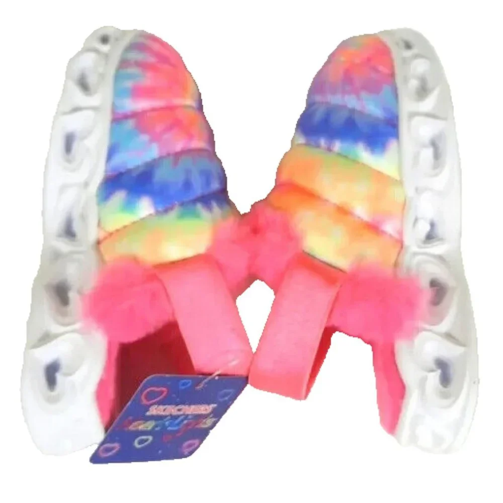 Skechers Heart Lights Sandals Tie Dye Toddler Size 5 Light Up NEW with Tags